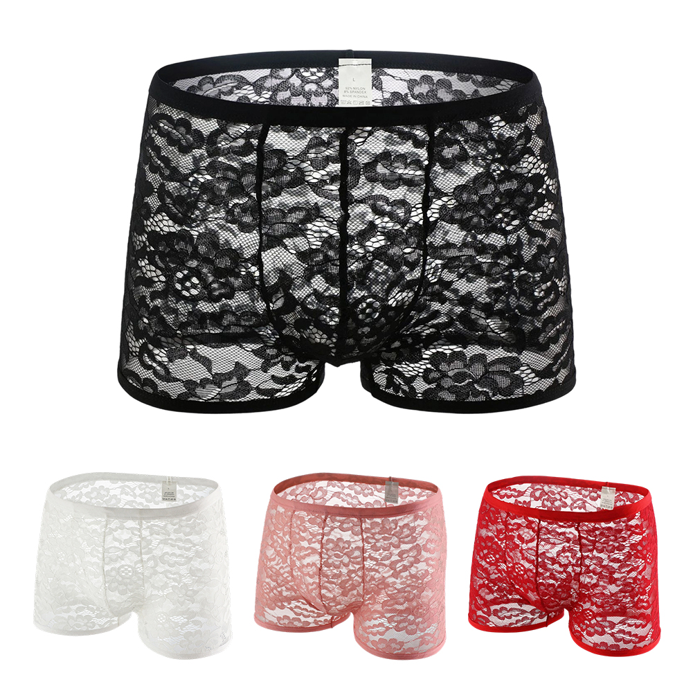 Pouch Boxer Pouch - Men Lace See Through Underwear Sexy