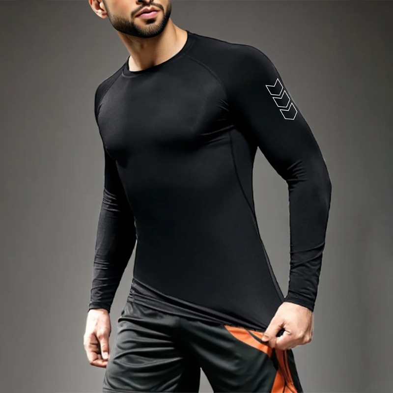 Base Layer Top - Men Quick-dry T-shirt Long Sleeve Shirt