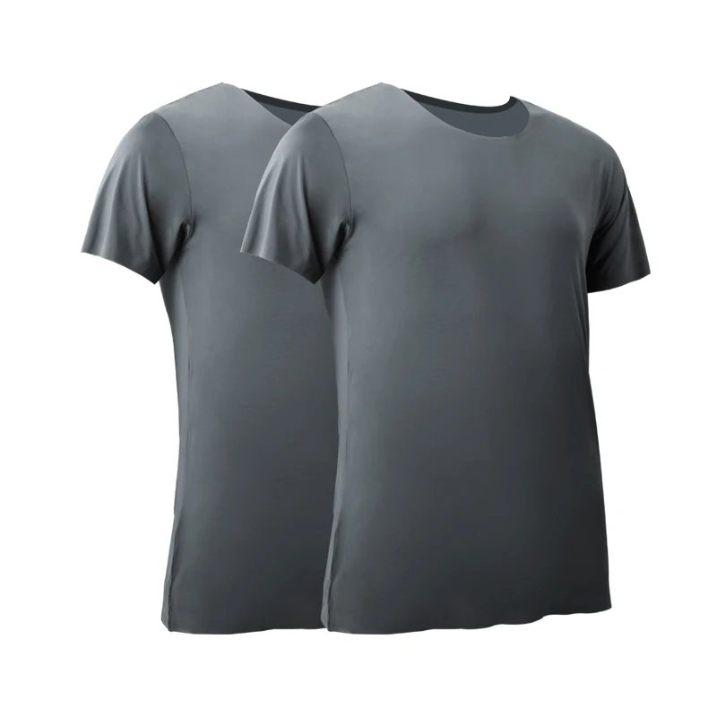 2PCS Men's Summer Ice Silk Sea – Undershirt Crew Neck Bewertung und Preis