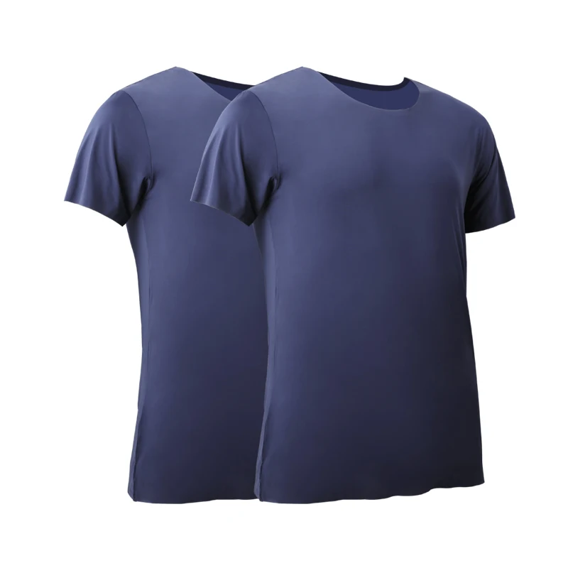 2PCS Men's Summer Ice Silk Sea – Undershirt Crew Neck Bewertung und Preis