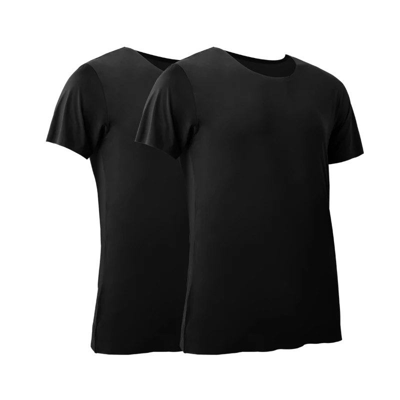 2PCS Men's Summer Ice Silk Sea – Undershirt Crew Neck Bewertung und Preis