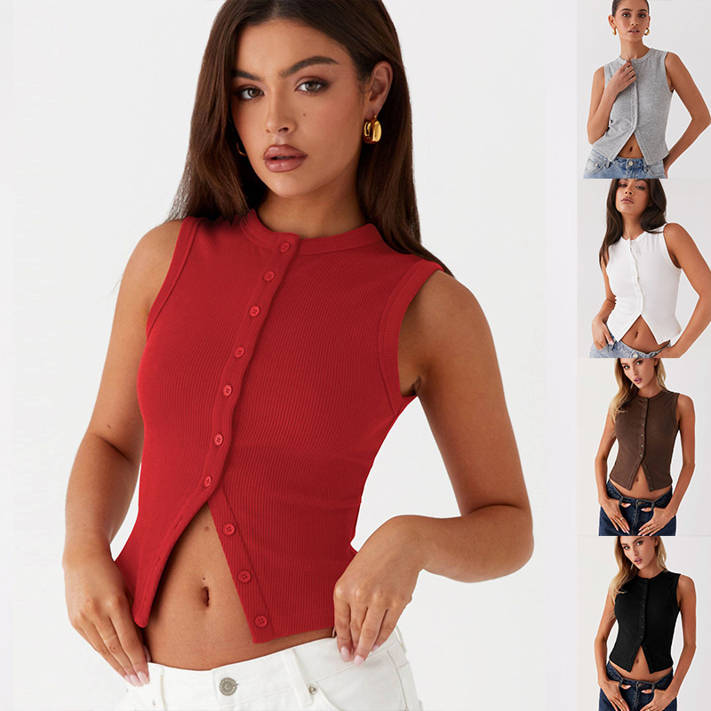 Ribbed Tank Button Crop Top Y2 – Tank Top Ribbed Bewertung und Preis