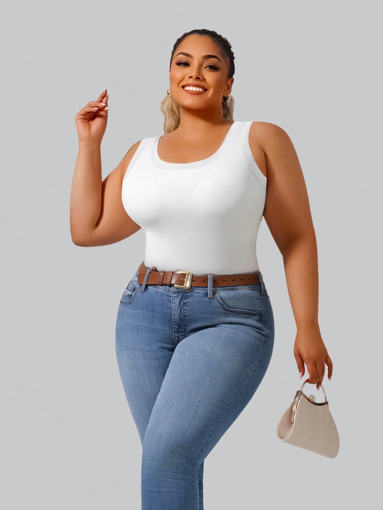 Plus Size Women's Solid Ribbed – Tank Top Ribbed Bewertung und Preis