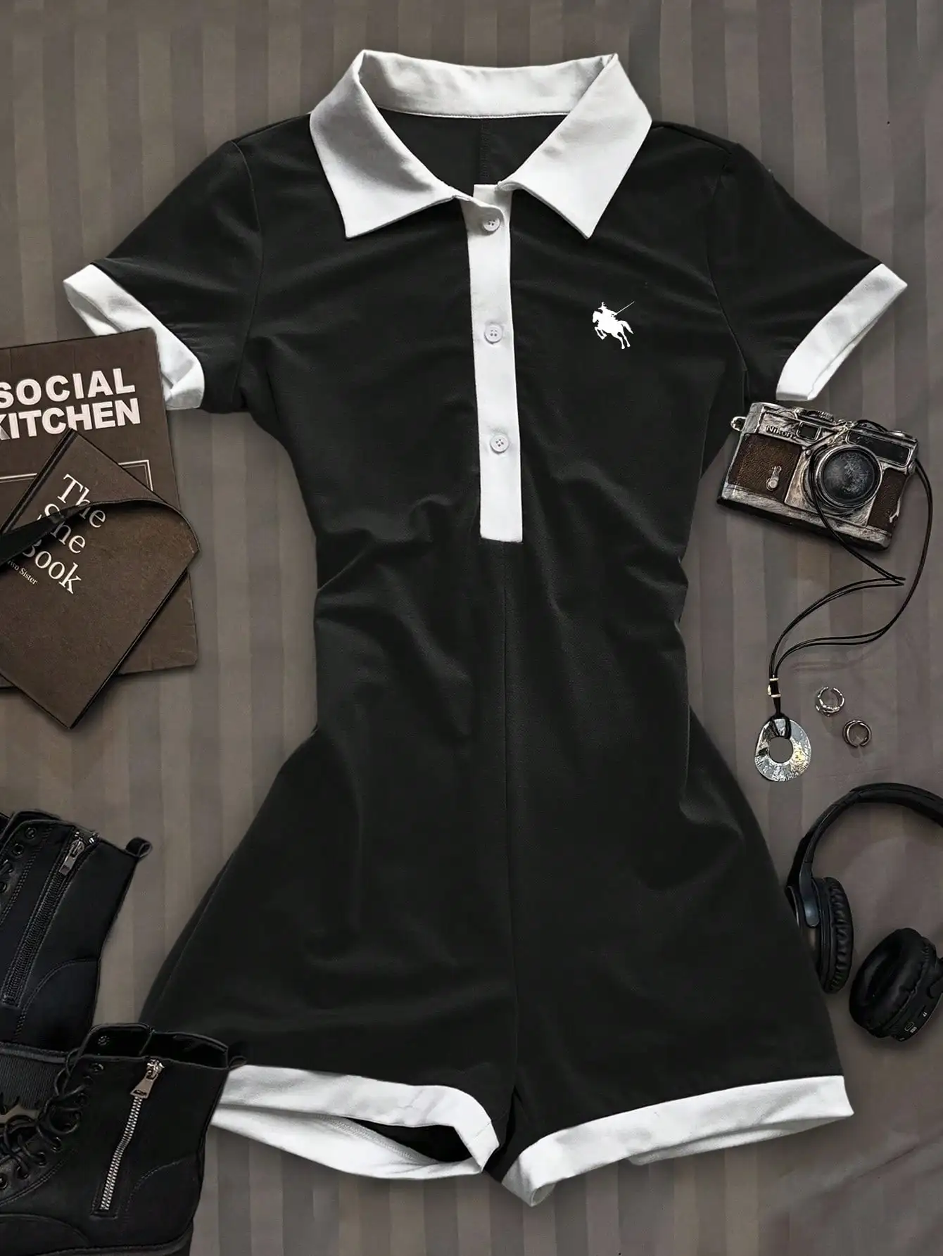 Casual and simple lapel women' – T Shirt Tight Fit Bewertung und Preis