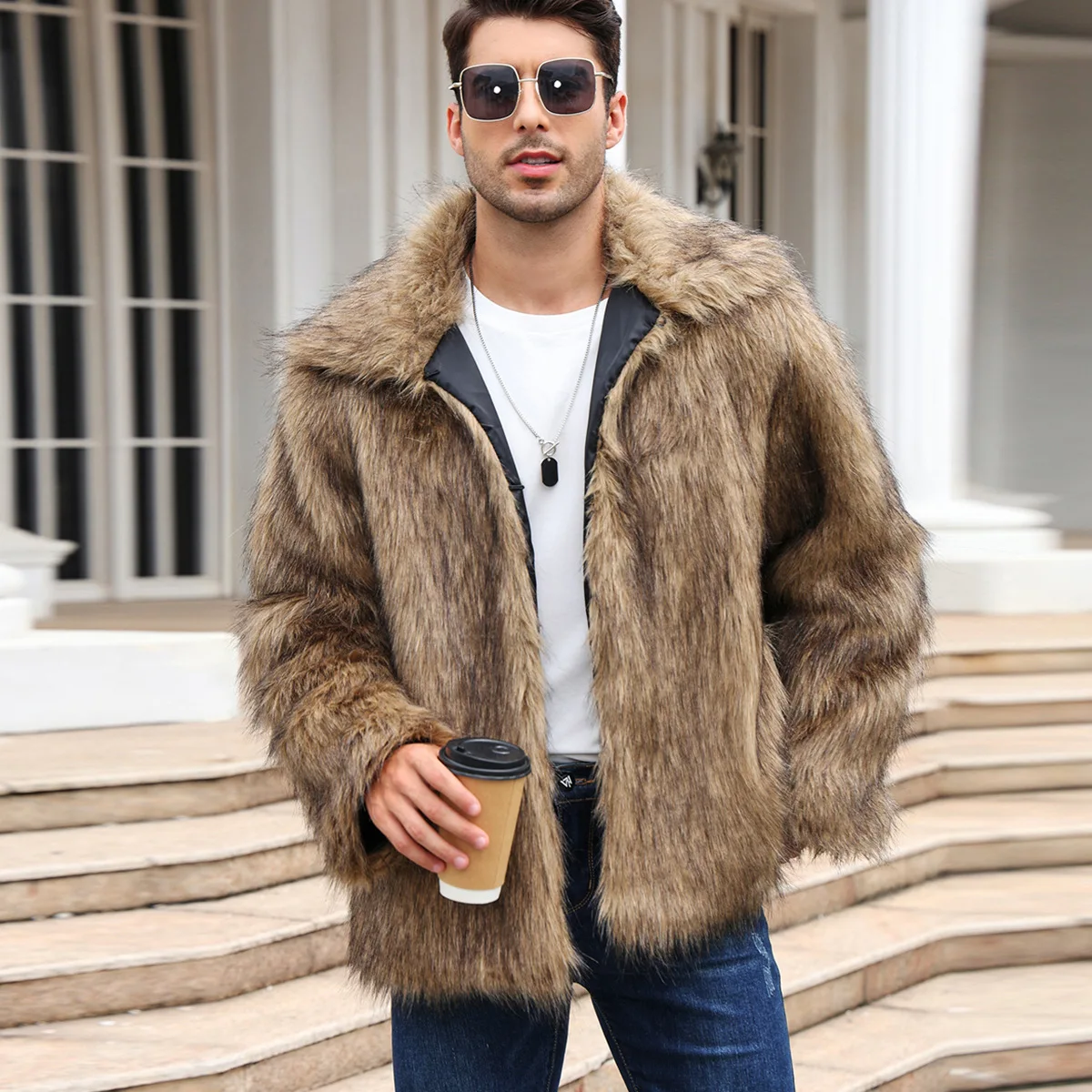 Men Faux Fox Fur Jacket Coat W – Thermal Long John Bewertung und Preis