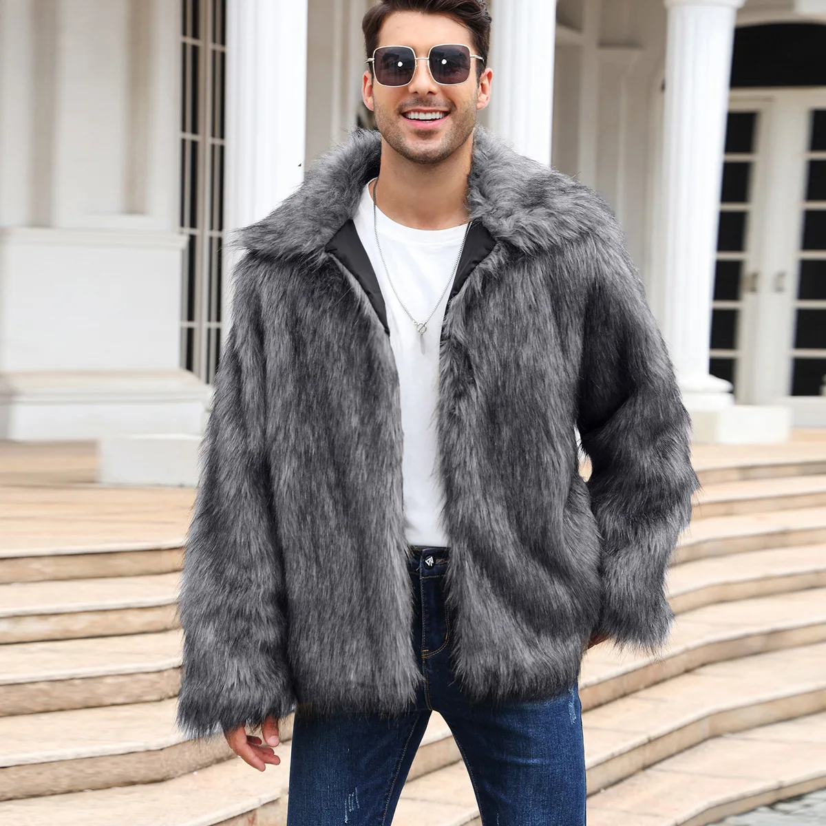 Men Faux Fox Fur Jacket Coat W – Thermal Long John Bewertung und Preis