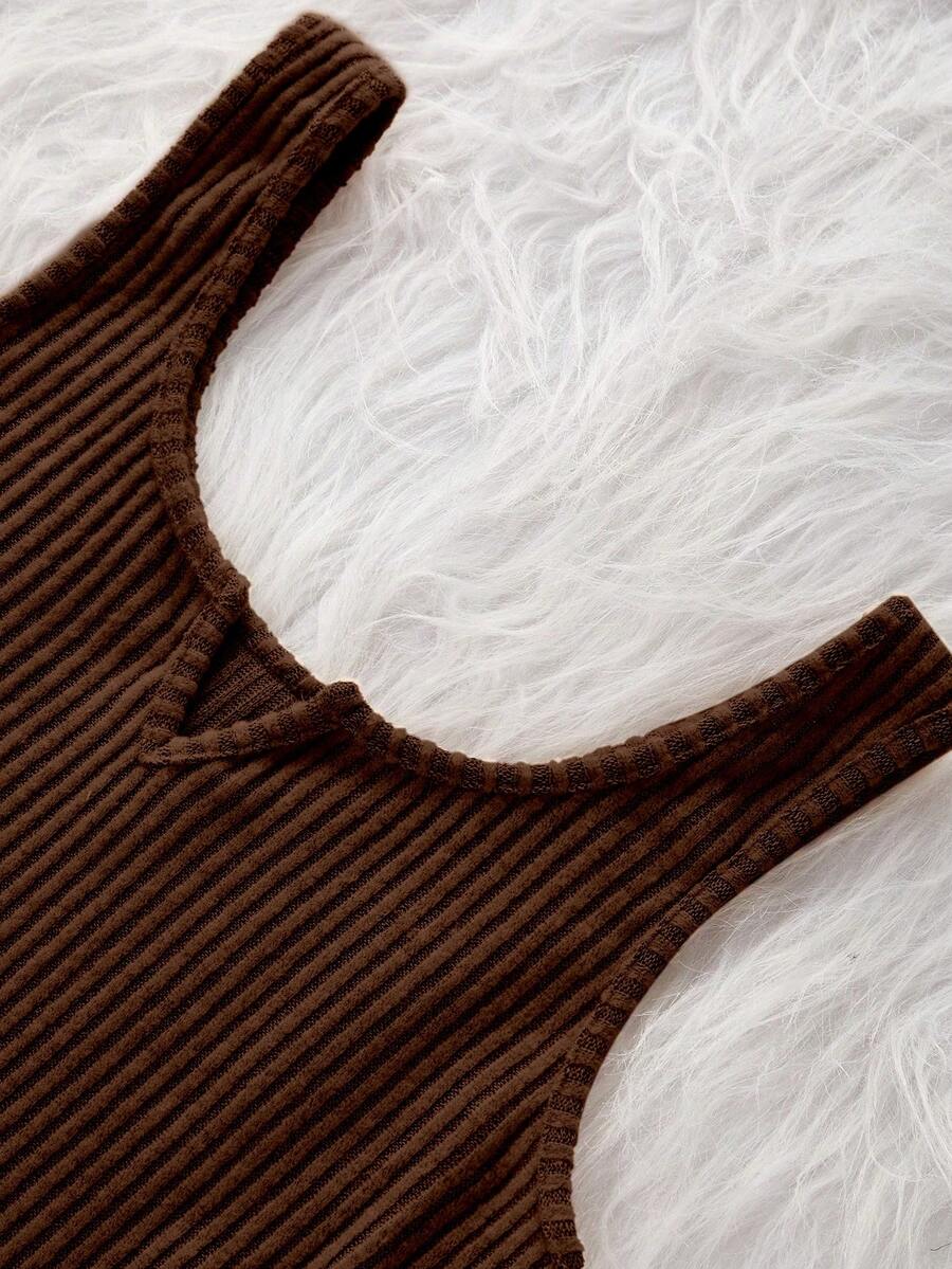 Brown Ribbed Brushed Tank Top  – Tank Top Ribbed Bewertung und Preis