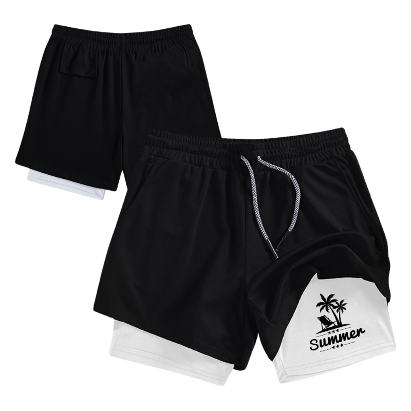 Summer Men's Double Layer Runn – Compression Shorts Athletes Bewertung und Preis