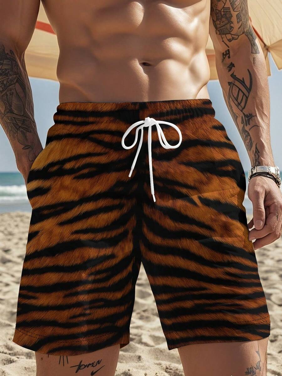 Mens Tiger Print Beach Shorts  – Trunk Breathable Men Bewertung und Preis