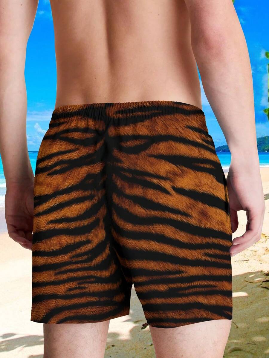 Mens Tiger Print Beach Shorts  – Trunk Breathable Men Bewertung und Preis