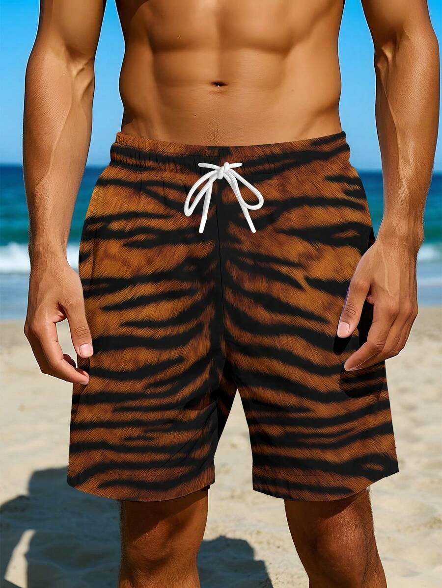 Mens Tiger Print Beach Shorts  – Trunk Breathable Men Bewertung und Preis