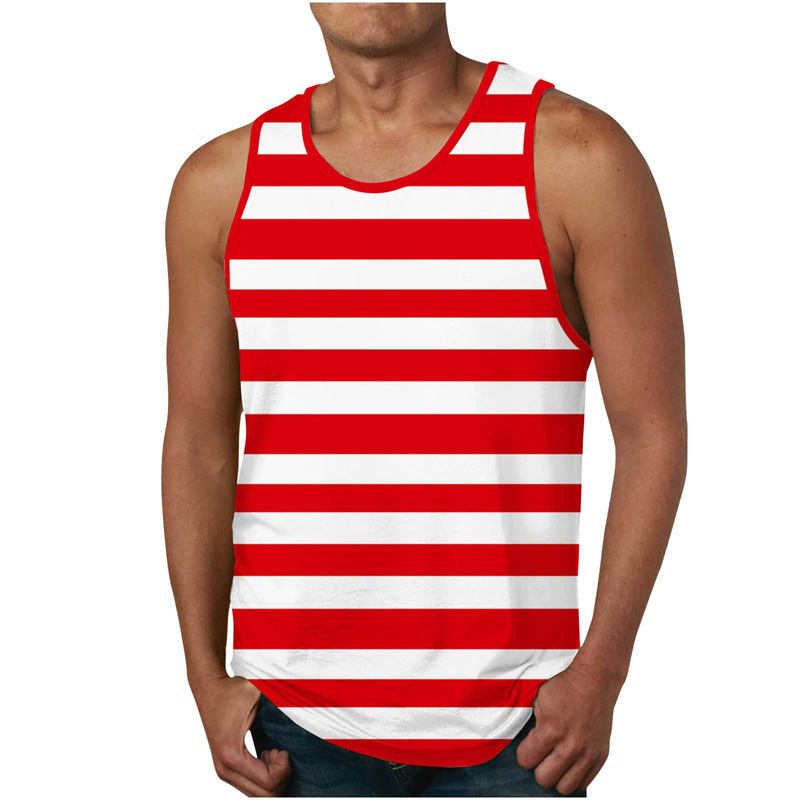 Men's Stripe Tank Tops Summer  – Undershirt Crew Neck Bewertung und Preis