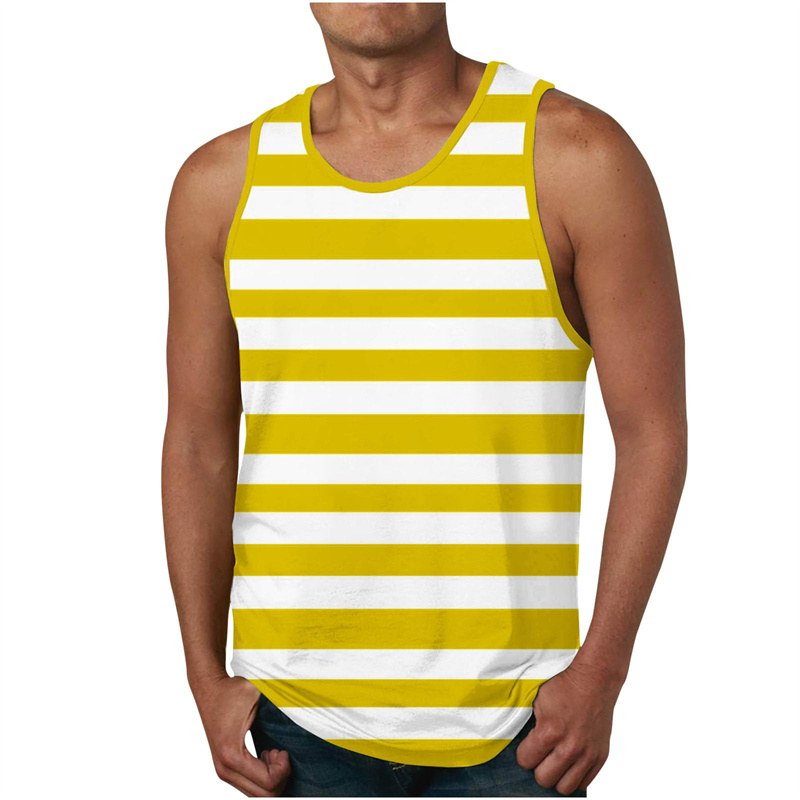 Men's Stripe Tank Tops Summer  – Undershirt Crew Neck Bewertung und Preis