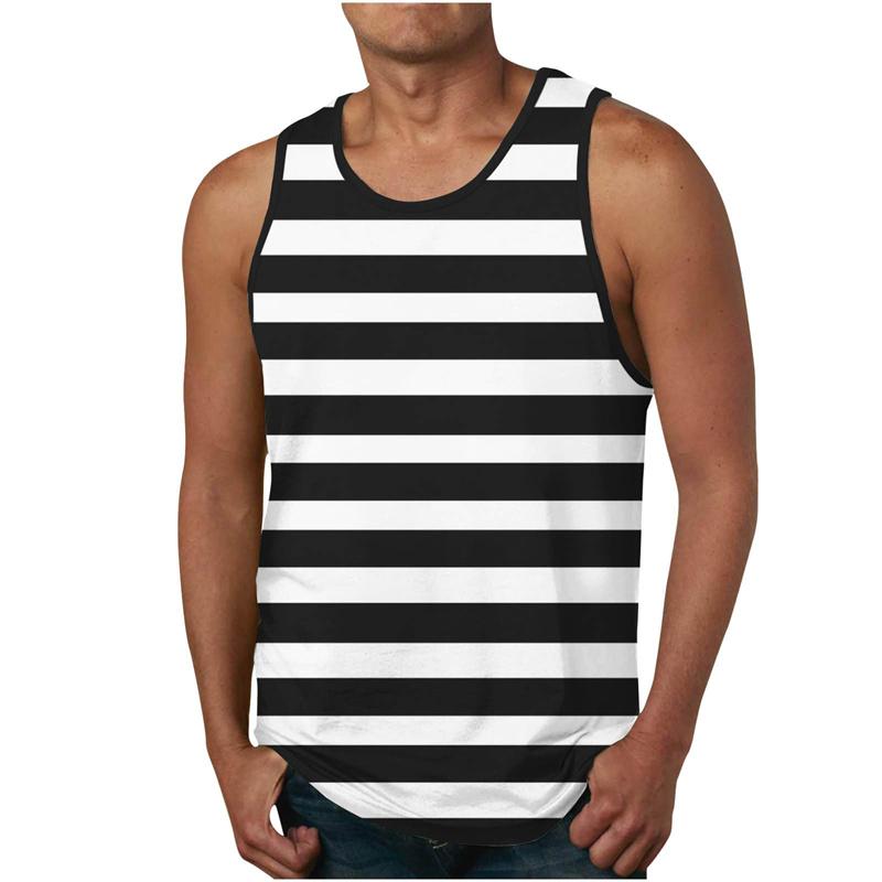 Men's Stripe Tank Tops Summer  – Undershirt Crew Neck Bewertung und Preis