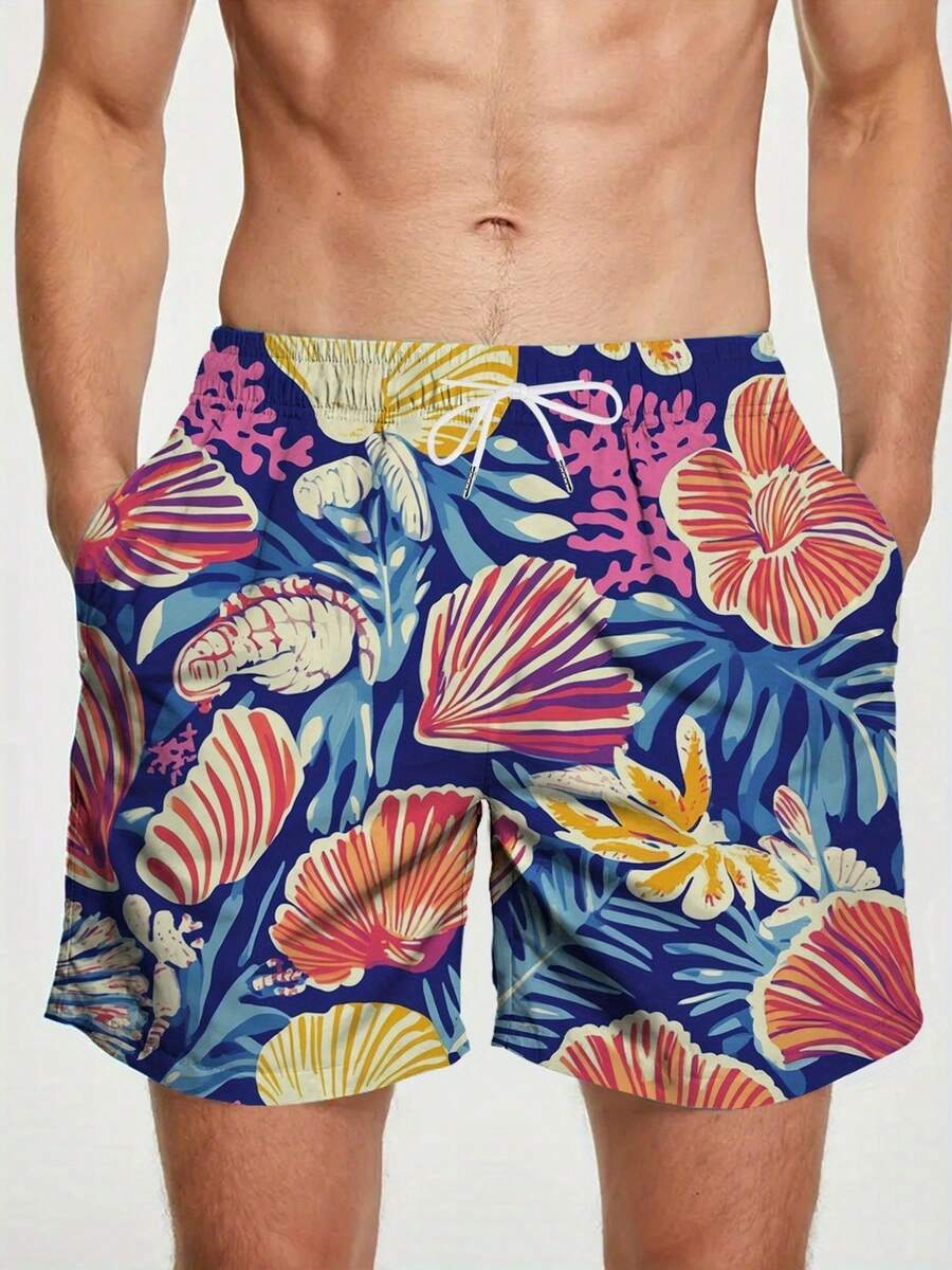 Mens Blue Tropical Ocean Flowe – Trunk Breathable Men Bewertung und Preis